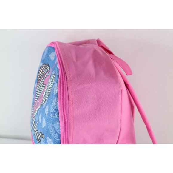 Vintage Baby Phat Distressed Spell Out Cat Heart Backpack Book Bag Carry On Pink main image 2